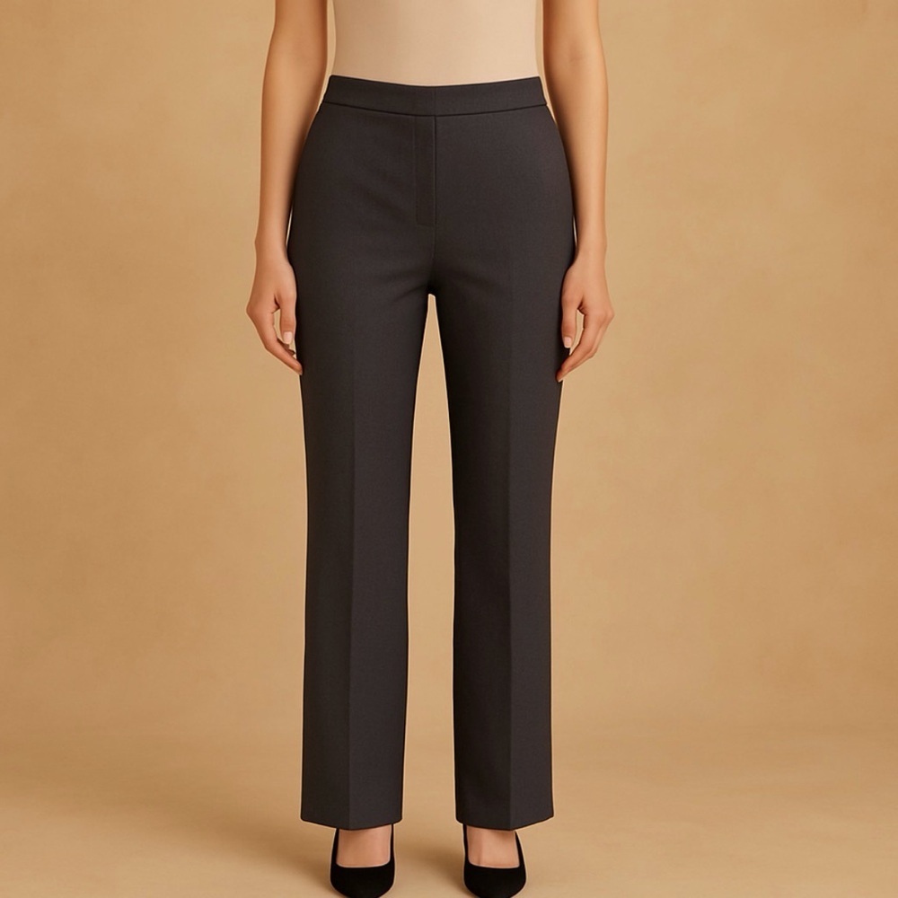 Sharagano Charcoal Gray Straight Leg Dress Pants Washable Work Slacks Size 8